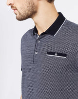 Polo jacquard marine