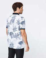 Polo blanc fleurs tropicales IZAC