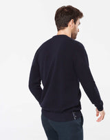 Navy sweater with zipped shoulder