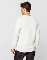 Pull blanc épaule boutonnée - IZAC