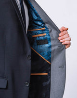 Perico" city jacket in navy technical fabric